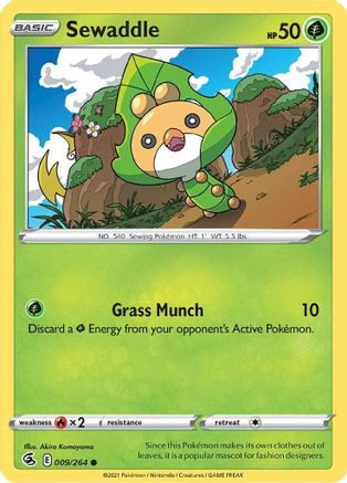 Sewaddle 009/264 - SWSH08 Fusion Strike Reverse Holofoil