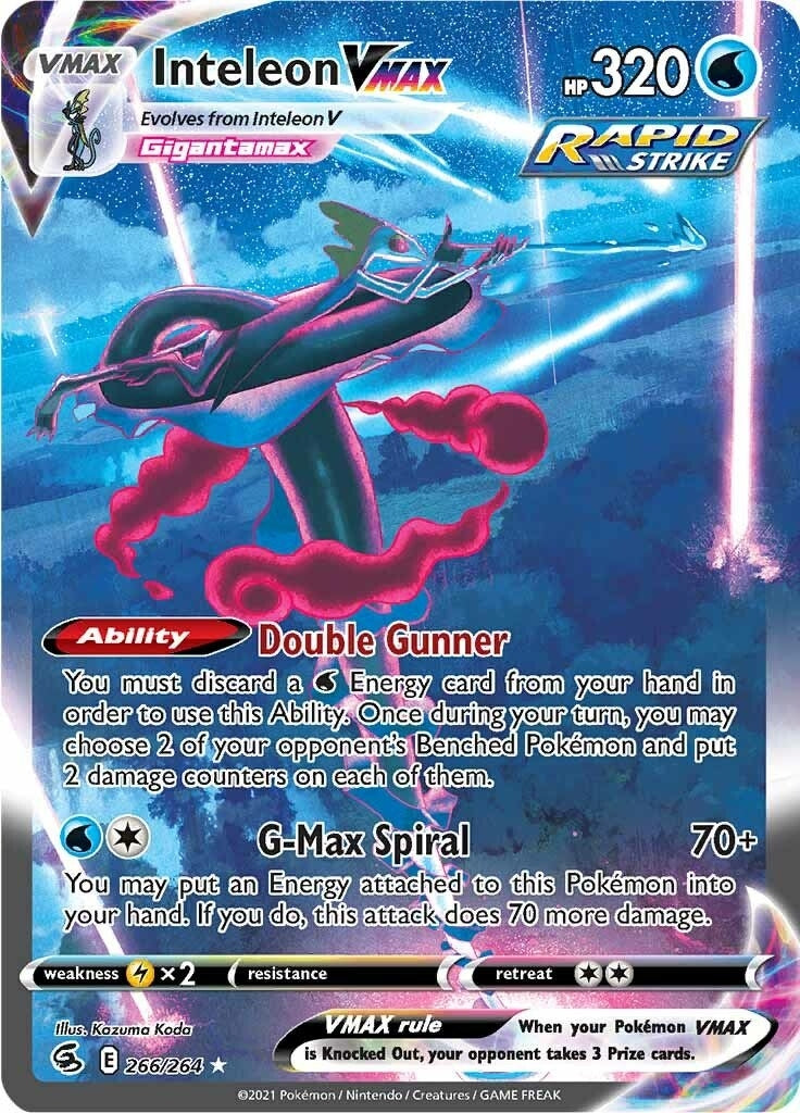Inteleon VMAX (Alternate Art Secret) (266/264) (SWSH08: Fusion Strike)