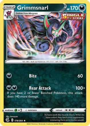 Grimmsnarl 178/264 - SWSH08 Fusion Strike Reverse Holofoil