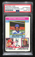 Madlock/Simmons/Sanguillen Signed 1976 Topps Card #191 Batting Leaders PSA/DNA
