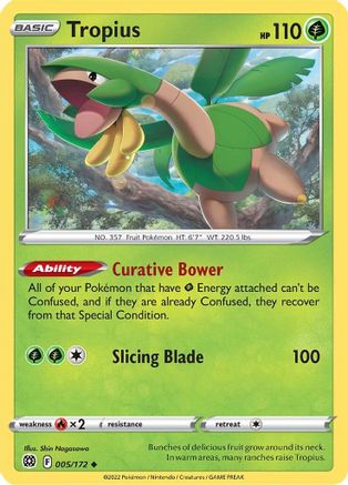 Tropius 005/172 - SWSH09 Brilliant Stars Reverse Holofoil