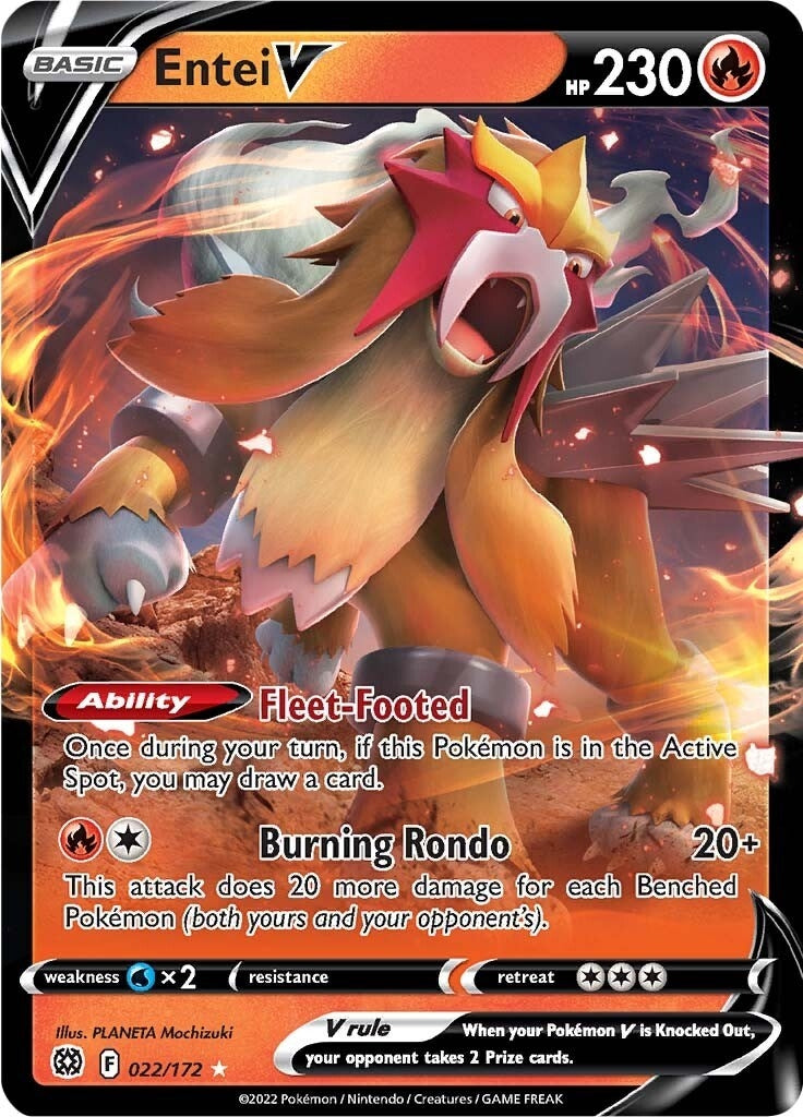 Entei V (022/172) (SWSH09: Brilliant Stars) (SWSH09)