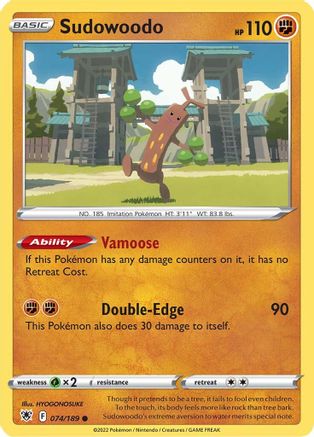 Sudowoodo 074/189 - SWSH10 Astral Radiance Reverse Holofoil