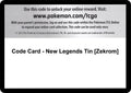 Code Card - New Legends Tin [Zekrom] (Black and White) (BLW)