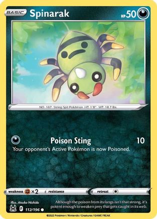 Spinarak 112/196 - SWSH11 Lost Origin Reverse Holofoil