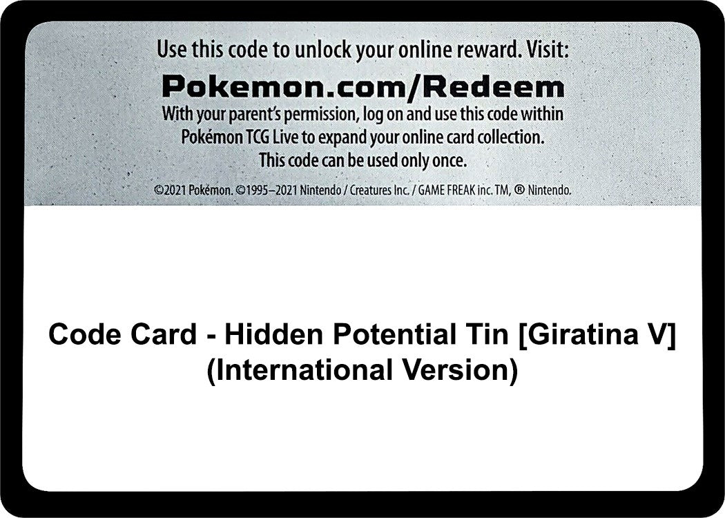 Code Card - Hidden Potential Tin [Giratina V] (International Version) (Miscellaneous Cards & Products) (MCAP)