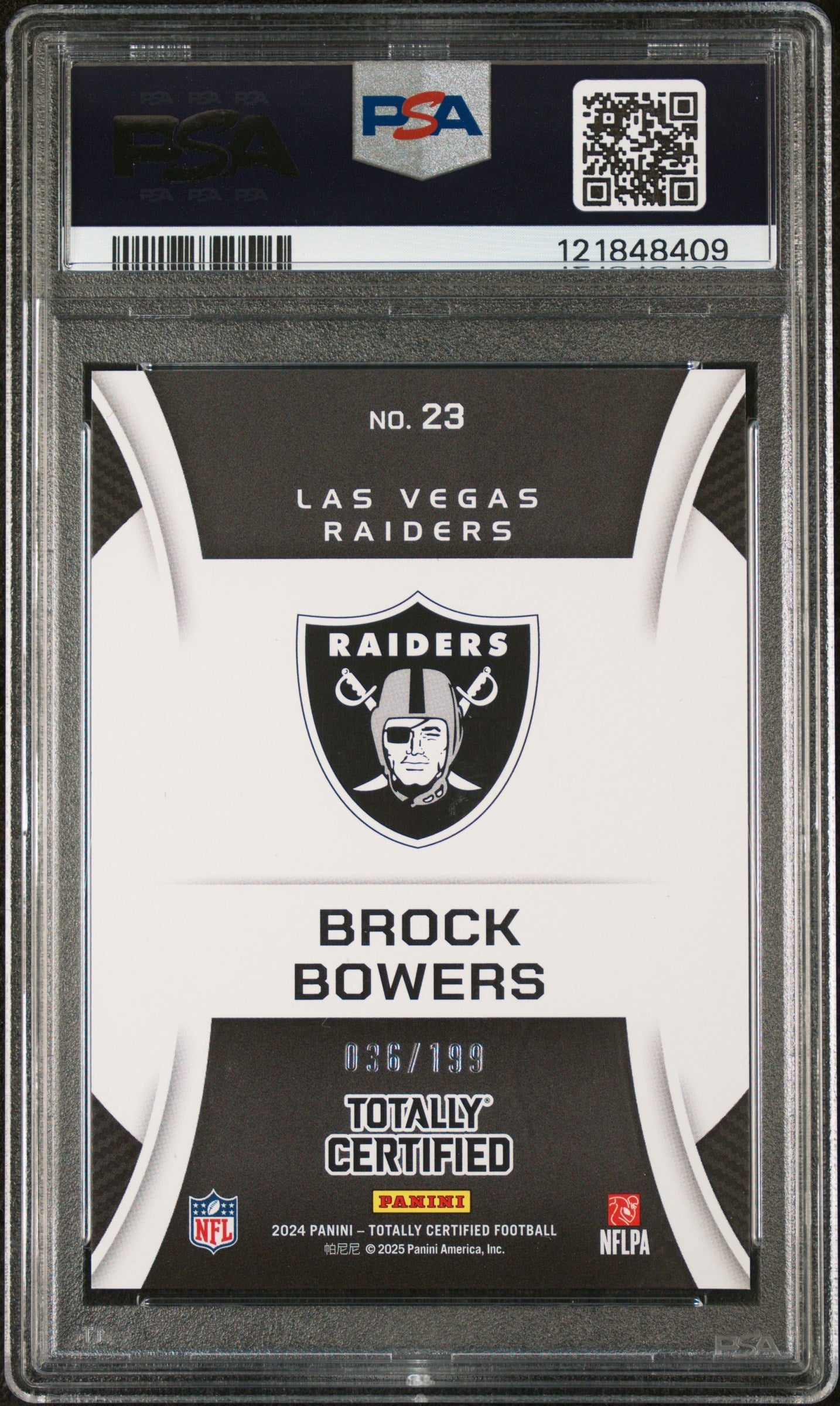 Graded 2024 Panini Totally Certified Brock Bowers #23 Sunday Special Blue /199 Rookie RC Football Card PSA 10 Gem Mint
