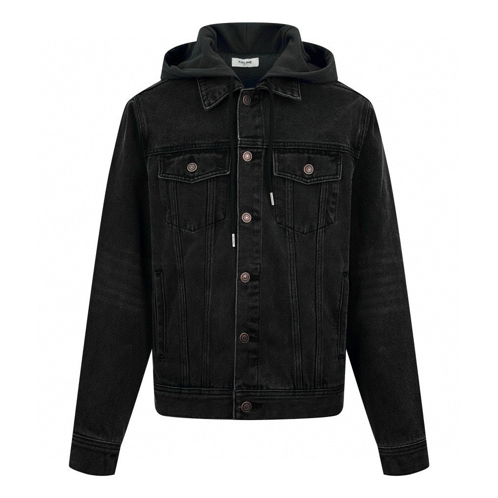 CELINE Washed Grey Denim Jacket – Casual Single-Breasted