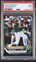 Graded 2025 Topps Now Jacob Wilson #61 Black Foil /10 Rookie RC Baseball Card PSA 9 Mint