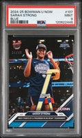 Graded 2024 Topps Bowman U Now Sarah Strong #107 Blue /49 Rookie RC Basketball Card PSA 9 Mint