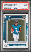 Graded 2024 Panini Donruss Optic Brian Thomas Jr. #214 Rookie RC Football Card PSA 9 Mint
