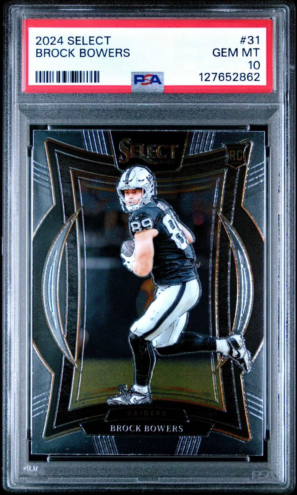 Graded 2024 Panini Select Brock Bowers #31 Rookie RC Football Card PSA 10 Gem Mint