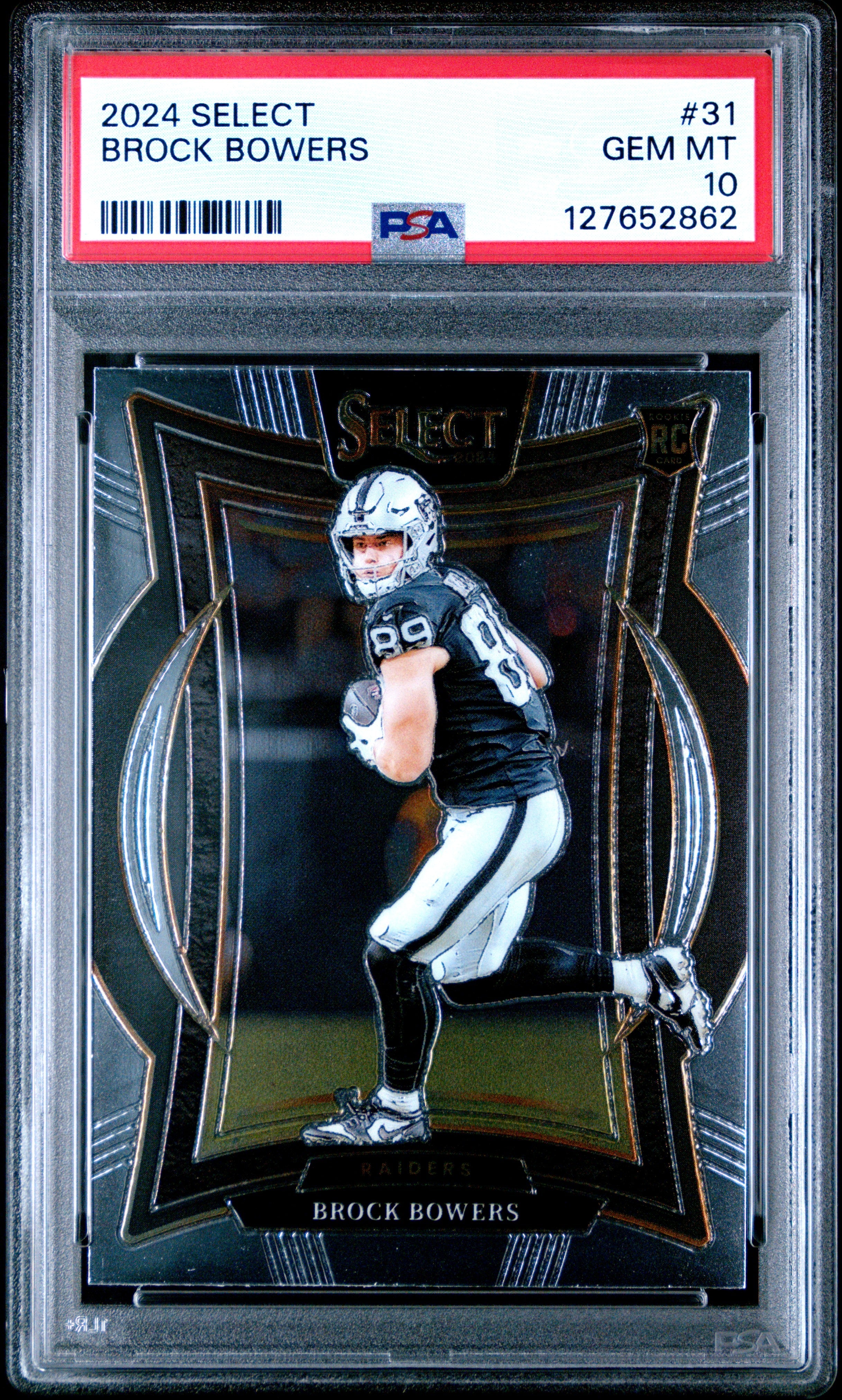 Graded 2024 Panini Select Brock Bowers #31 Rookie RC Football Card PSA 10 Gem Mint