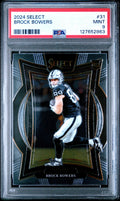 Graded 2024 Panini Select Brock Bowers #31 Rookie RC Football Card PSA 9 Mint