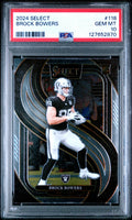Graded 2024 Panini Select Brock Bowers #118 Rookie RC Football Card PSA 10 Gem Mint