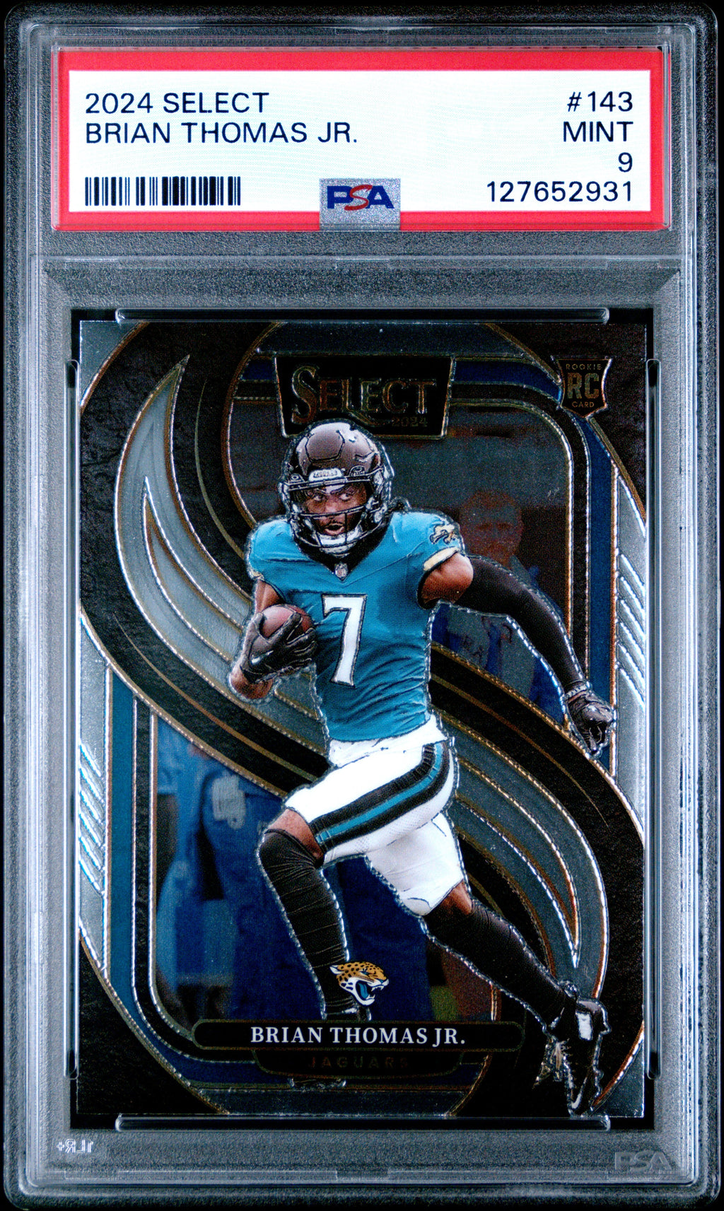 Graded 2024 Panini Select Brian Thomas Jr. #143 Rookie RC Football Card PSA 9 Mint