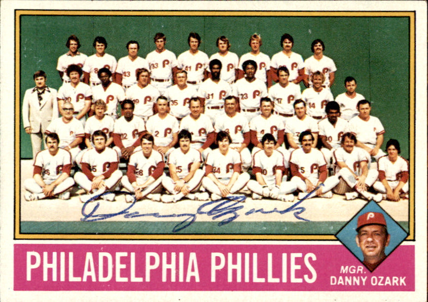 Danny Ozark Autographed 1976 TOPPS Card #384 Phillies 183443