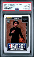 Graded 2025 Panini Instant Dylan Harper #2 Draft Night Rookie RC Basketball Card PSA 10 Gem Mint