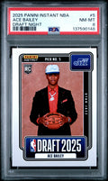 Graded 2025 Panini Instant Ace Bailey #5 Draft Night Rookie RC Basketball Card PSA 8 Near Mint