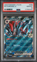 Graded 2025 PKM Jtg En-Journey Together #098 N's Zoroark Ex Trading Card Game PSA 10 Gem Mint