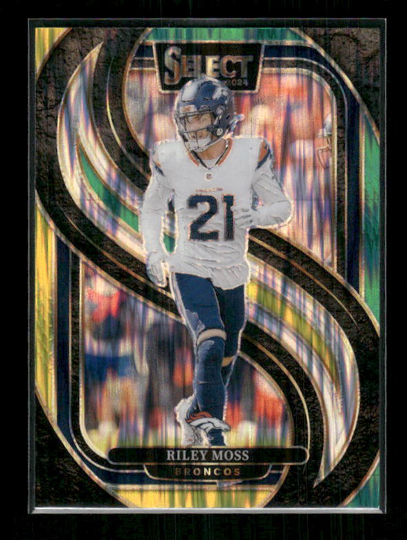2024 Panini Select #190 Riley Moss Green & Yellow Prizm Shock
