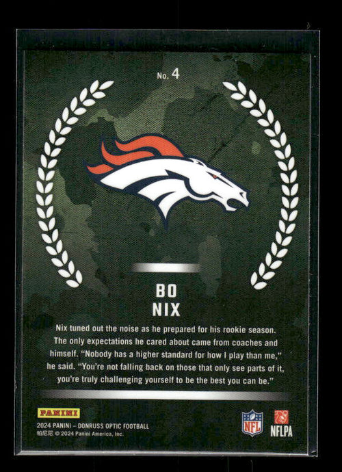 2024 Donruss Optic #4 Bo Nix Rookie Recruits