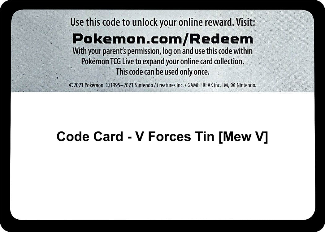 Code Card - V Forces Tin [Mew V] (Miscellaneous Cards & Products) (MCAP)