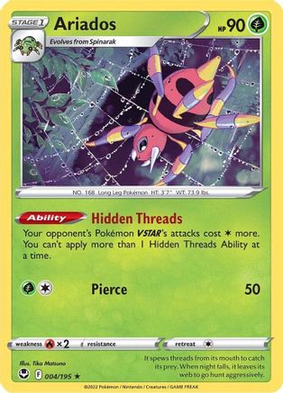 Ariados 004/195 - SWSH12 Silver Tempest Reverse Holofoil