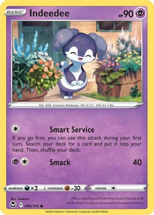 Indeedee 086/195 - SWSH12 Silver Tempest Reverse Holofoil