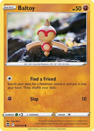 Baltoy 093/195 - SWSH12 Silver Tempest Reverse Holofoil