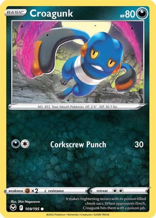 Croagunk 109/195 - SWSH12 Silver Tempest Reverse Holofoil