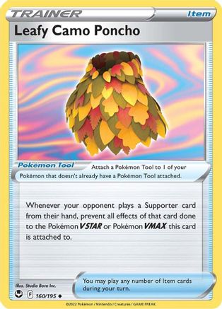 Leafy Camo Poncho 160/195 - SWSH12 Silver Tempest Reverse Holofoil