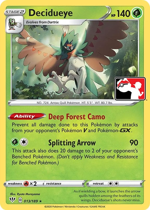 Decidueye (013/189) (Prize Pack Series Cards)
