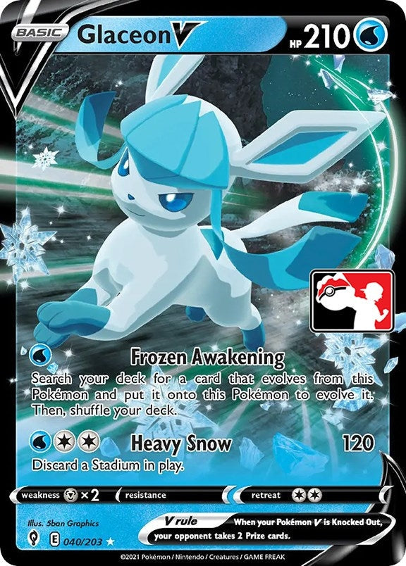 Glaceon V (040/203) (Prize Pack Series Cards)