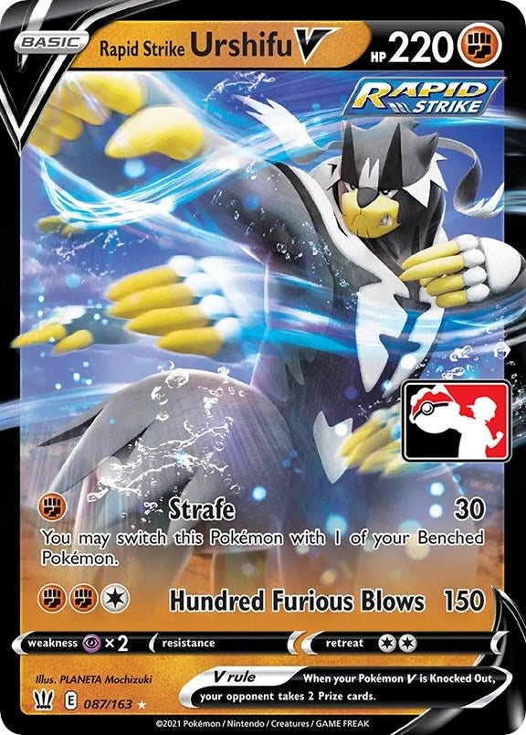 Rapid Strike Urshifu V (087/163) (Prize Pack Series Cards)