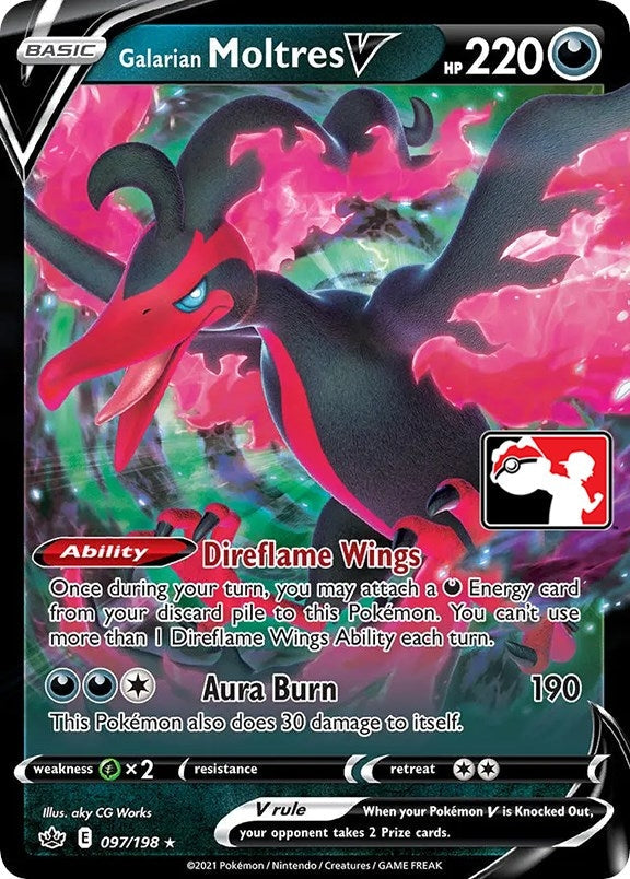 Galarian Moltres V (097/198) (Prize Pack Series Cards)