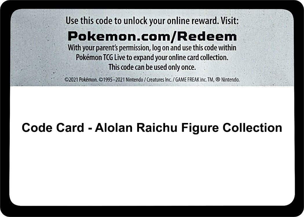 Code Card - Alolan Raichu Figure Collection (Miscellaneous Cards & Products) (MCAP)
