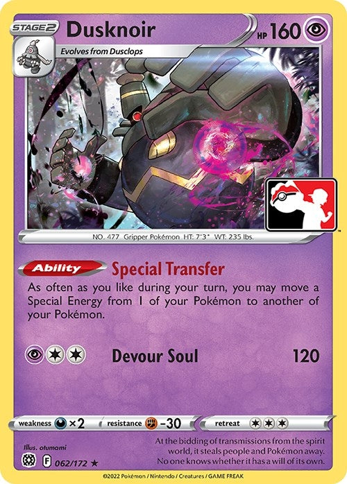 Dusknoir (062/172) (Prize Pack Series Cards)