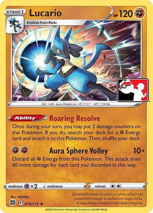 Lucario (079/172) (Prize Pack Series Cards)