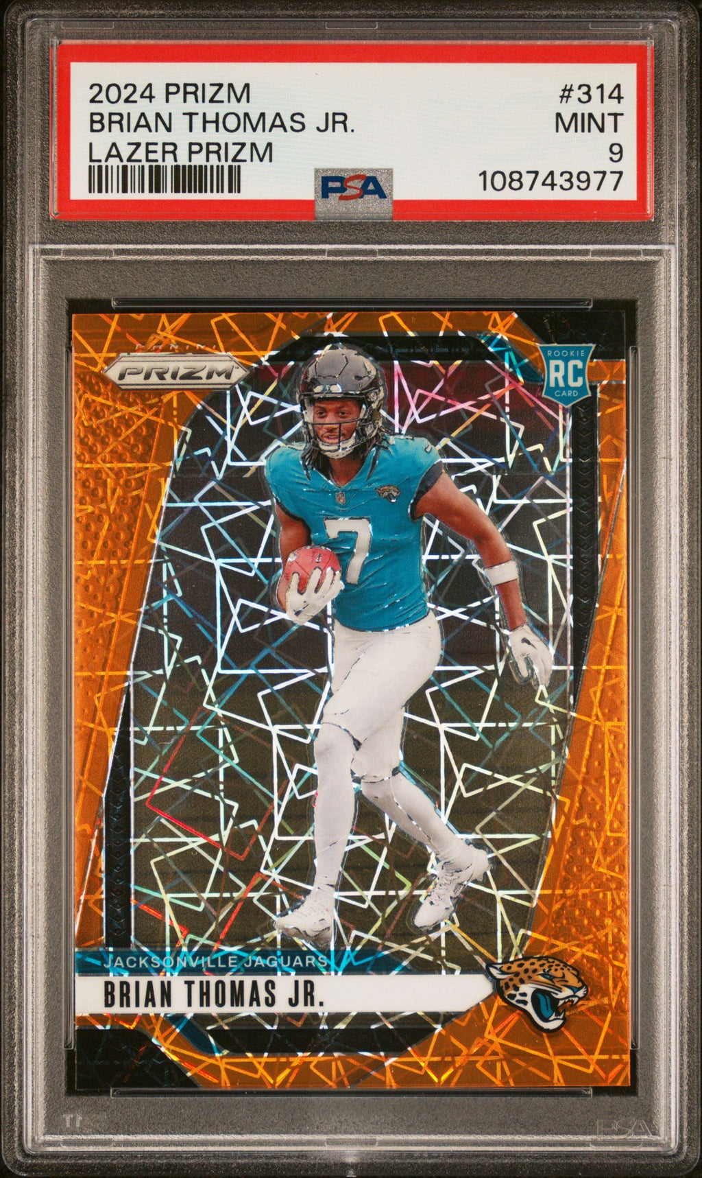 2024 Panini Prizm #314 Brian Thomas Jr. Lazer Prizm PSA 9