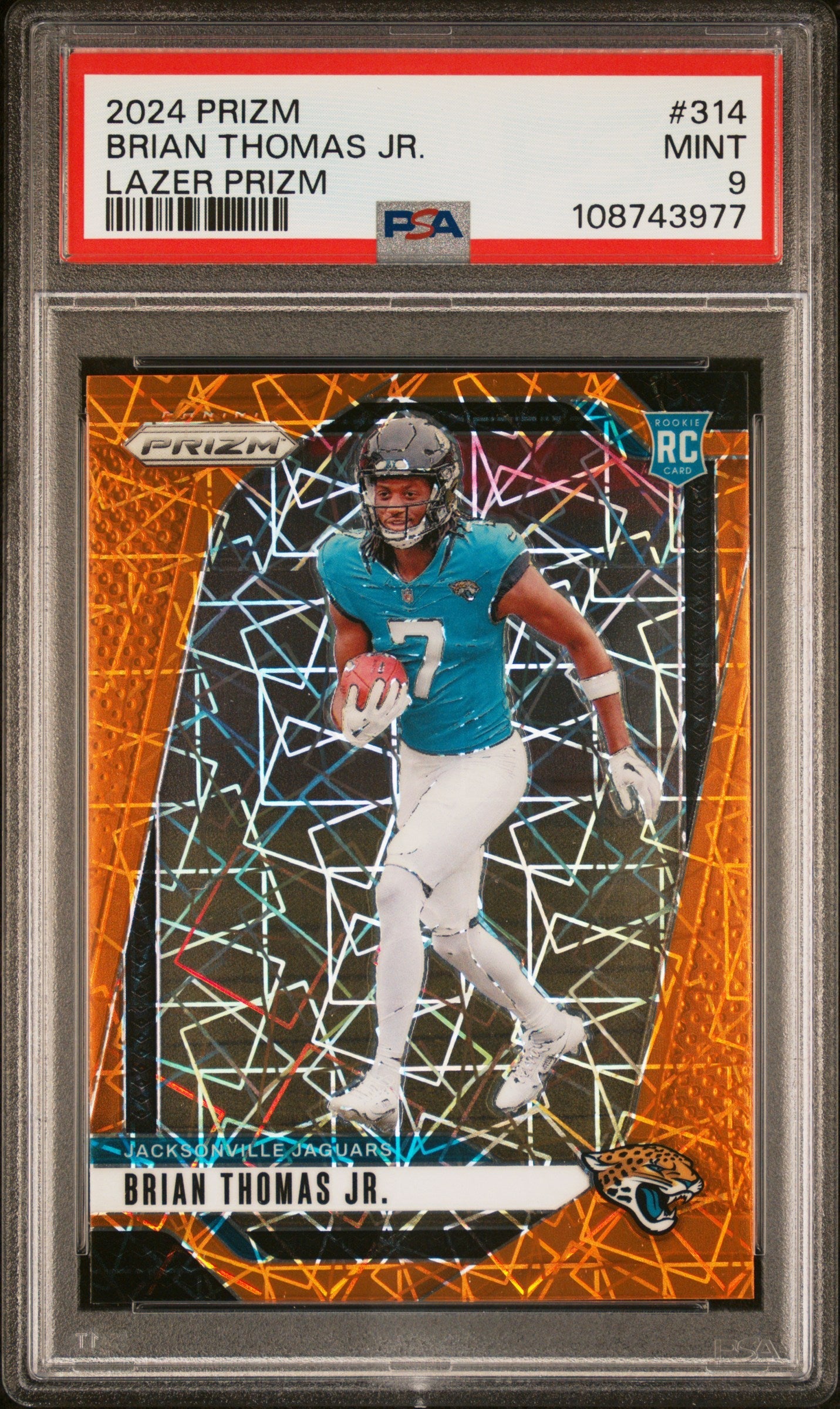 2024 Panini Prizm #314 Brian Thomas Jr. Lazer Prizm PSA 9