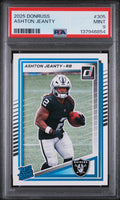 Graded 2025 Panini Donruss Ashton Jeanty #305 Rookie RC Football Card PSA 9 Mint