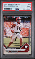 Graded 2025 Topps Bowman U Now Gunner Stockton #12 Rookie RC Football Card PSA 9 Mint