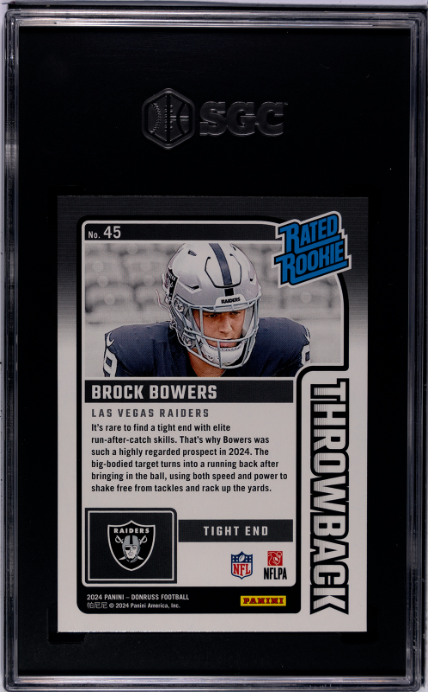 2024 Donruss #45 Brock Bowers Throwback SGC 10