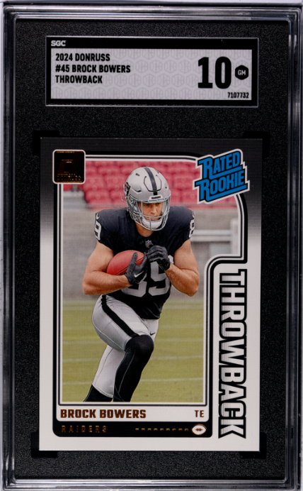 2024 Donruss #45 Brock Bowers Throwback SGC 10