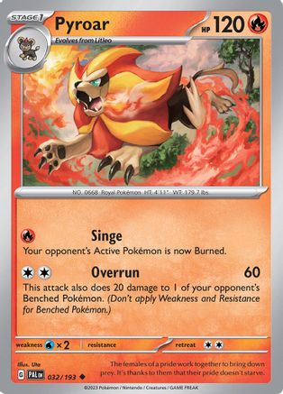 Pyroar 032/193 - SV02 Paldea Evolved Reverse Holofoil