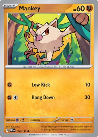Mankey 106/193 - SV02 Paldea Evolved Reverse Holofoil