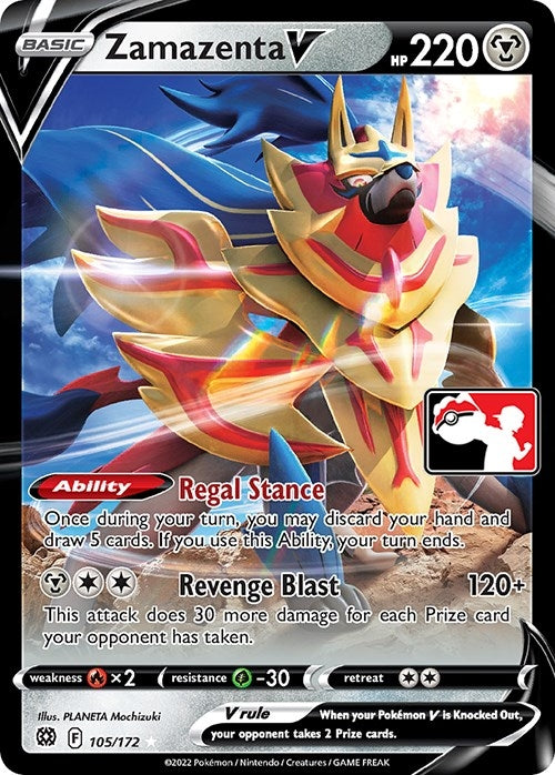 Zamazenta V (105/172) (Prize Pack Series Cards)
