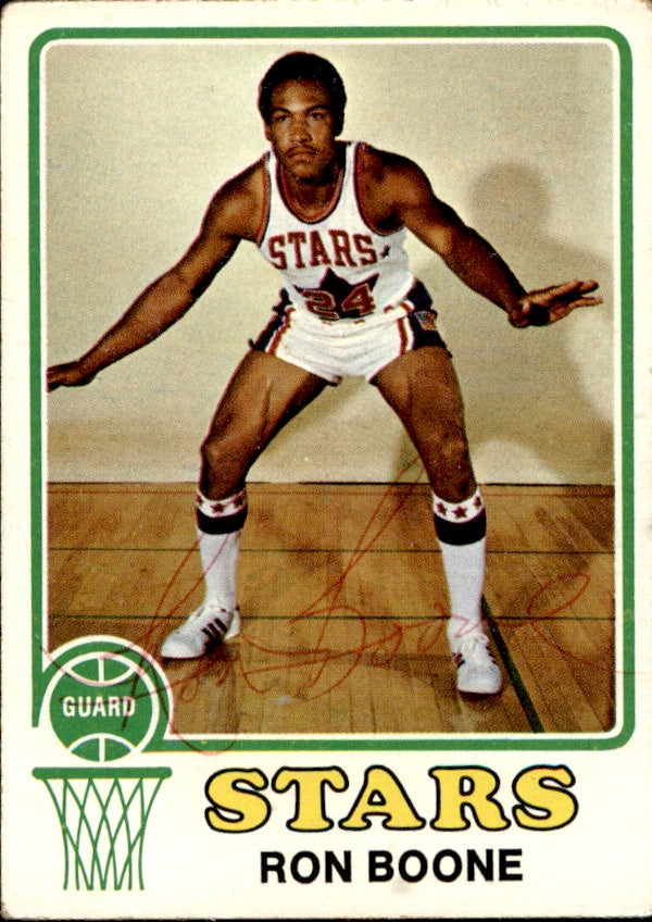 Ron Boone Autographed 1973-74 TOPPS Basketball Card #217 Utah Stars 182922
