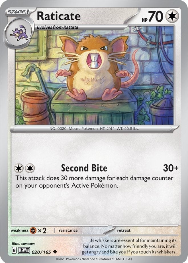 Raticate (020/165) (SV: Scarlet & Violet 151) (MEW)